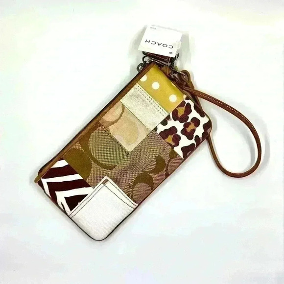 Coach NWT Patchwork Y2K Wristlet Color-block Wallet Bag Animal Print 2000s - Picture 3 of 8